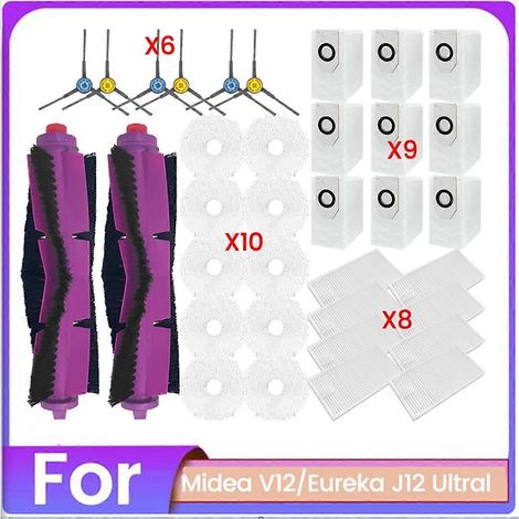 Ensemble de 35 pièces pour aspirateur V12 J12 Ultra : brosse, sac à poussière, filtre et chiffon de nettoyage. Pièces de rechange (1/4)