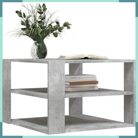 Table basse - 834249 - Gris béton - Bois d'ingénierie - 58x58x40 cm (1/5)