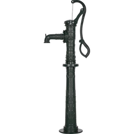Pompe à main pour puits de 6 m de refoulement, corps en fonte antique et base réglable, raccord NPT 1-1/4, bassin, piscine (1/5)