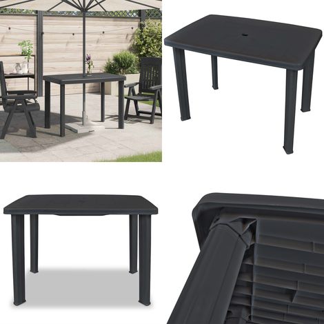 Tavolo da Giardino Antracite 101x68x72 cm in Plastica - Tavolo da esterno - Tavolo da patio
