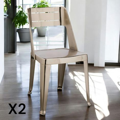 Chaise design chrome (lot de 2) HELSINKI (1/3)