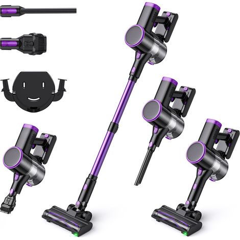Aspirateur sans fil P4 – 30 kPa puissance d’aspiration, autonomie 40 min, autoportant, LED verte, pour sols durs, tapis et poils d’animaux