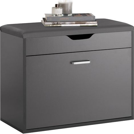 Banco Zapatero con 1 Solapa para Entrada Banco de Almacenamianto con Cojín Acolchado de Asiento 60 x 30 x 50 cm Gris FSR95-HG SoBuy ES