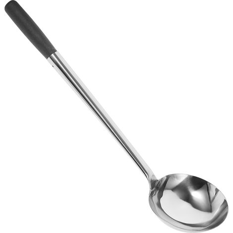 Manche de cuisine en bois et acier inoxydable, louche en bois (1/4)