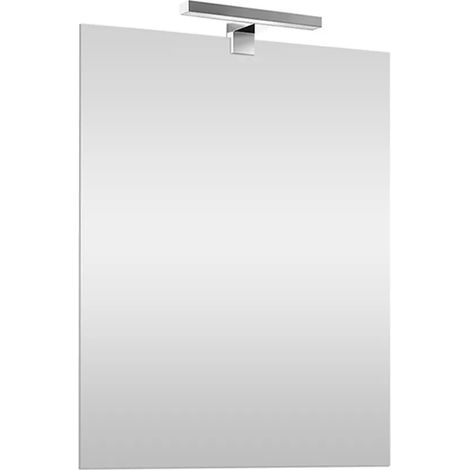 Specchio bagno 50x70 cm reversibile con lampada LED fredda (1/5)