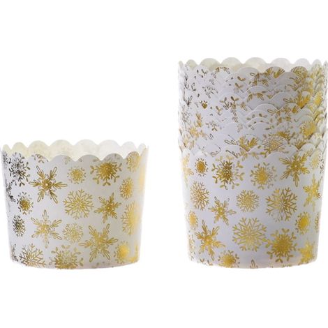 Vasos de papel con diseño de copos de nieve, 60 x 55 mm / 50 unidades