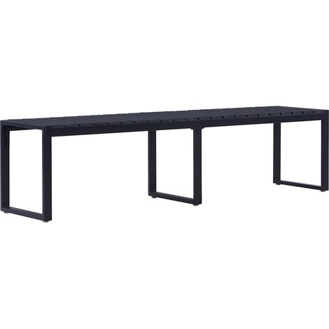 Banc de Jardin pour Extérieur et Terrasse en Fer et Panneau PS Noir 180 x 40 x 45 cm - PANGIVO (1/5)