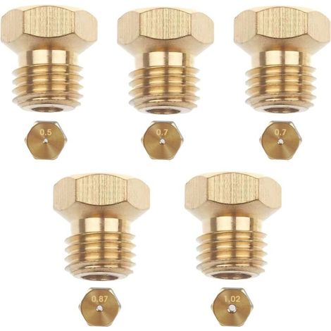 Pack of 5 Universal Butane Gas Sprinkler, Gas Injector Sprinkler Bottle Conversion Kit, LPG Bottle Sprinkler Burner for Gas Stove Propane Burner 1x0.5, 2x0.7, 1x0.87, 1x1.02 (1/5)