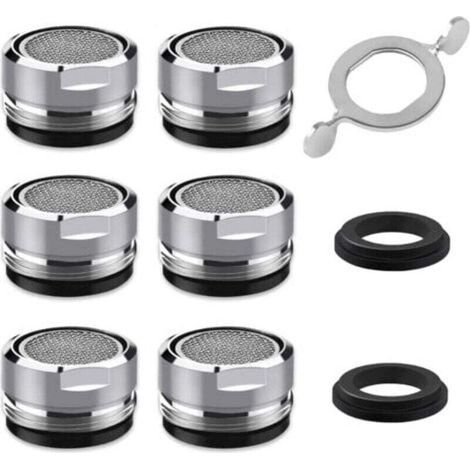 Mousseur Robinet M24, 6 Pièces Aerateur Robinet Economie Eau Avec Filtre en Acier Inoxyd (1/4)