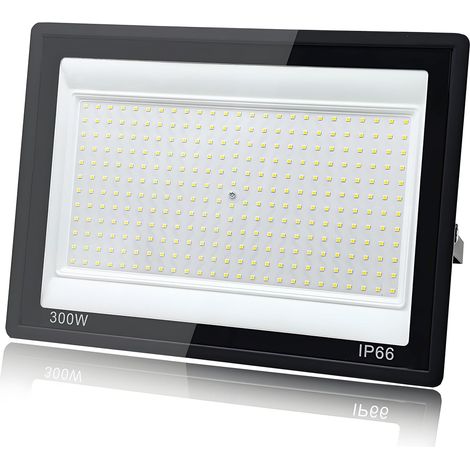 2 Pièces Projecteur LED Extérieur 300W, 1M Câble Blanc Froid 6500K Projecteur LED, Spot led Extérieur IP66 Étanche, pour Jardins, Terrasses, Cours, Balcons, Parcs, Garages, Usines, Carré