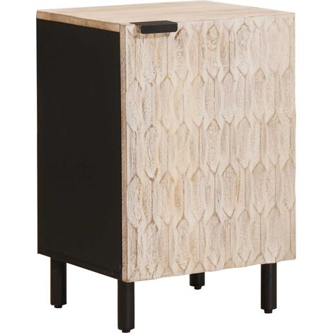 Bathroom Cabinet White 38 x 33 x 58 cm Solid Mango Wood vidaXL