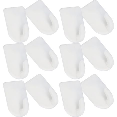 Crochets Adhésifs Muraux Blancs en Abs pour Suspendre Bijoux et Serviettes, Installation Facile sans Perçage, Lot de 24 Pièces pour Rangement Mural (1/5)