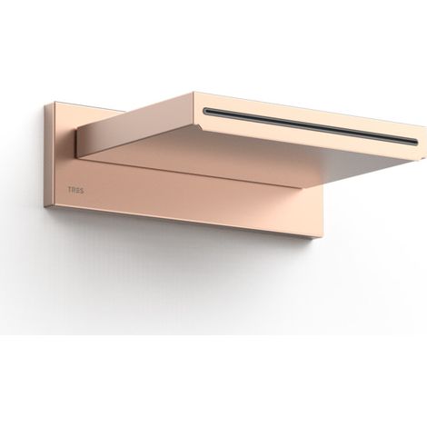 ROCIADOR DE DUCHA INOX A PARED ORO ROSA MATE 152X200MM