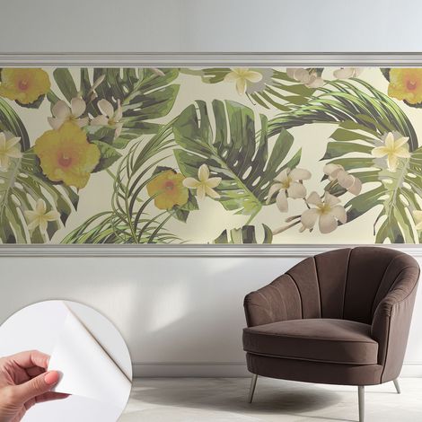 Papier peint autocollant adhésif avec imprimé motifs uniques apparence moderne Flore exotique 250x104 cm (1/5)