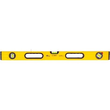 Niveau À Bulle - Aluminium - Précision ±0,5 mm/m - 600 mm - 3 Fioles Dont 1 Réglable - Pour Bricolage (1/2)