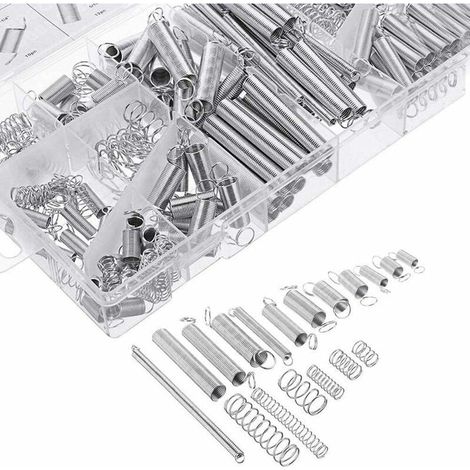 200 pezzi Assortimento di molle Molle di trazione Varie piccole molle di estensione e compressione con scatola di stoccaggio (1/5)
