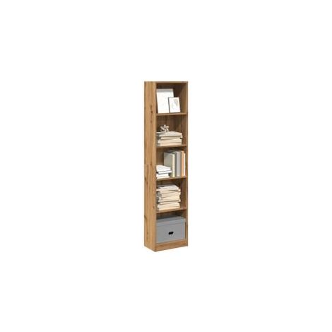 Bibliothèque en bois 5 niveaux L40xH176xP24 - Collection Klazik-Marron clair (1/5)