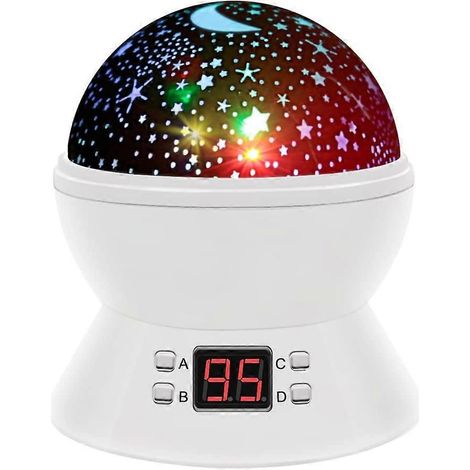 Veilleuse étoilée, projecteur de veilleuse rotatif avec minuterie LED et arrêt automatique, ambiance romantique (1/5)