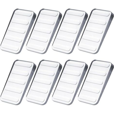 Set di 8 cunei in plastica - 5 x 3 cm - Trasparenti - Antiscivolo - Per pavimenti, porte, finestre, vetro, tavoli, armadi (1/4)