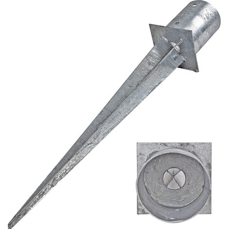 Pfostenträger Einschlagbodenhülse rund 100x750mm feuerverzinkt Pfostenhülse (1/5)