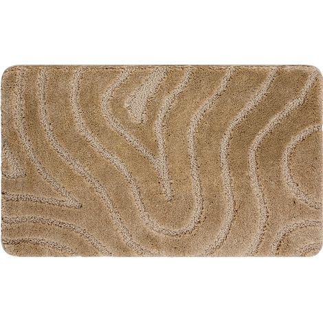 Alfombra de baño SUPREME WAVES, ondas, antideslizante, suave - beige beige 50x80 cm