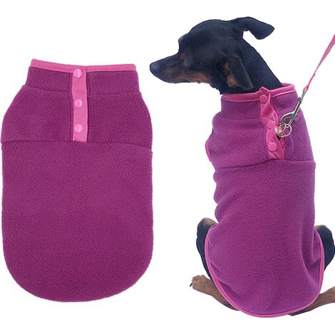 Gilet Pour Chien - Laine Polaire Sans Manches - Hiver Chaud Extérieur Intérieur - Rouge À Carreaux Taille M (1/5)