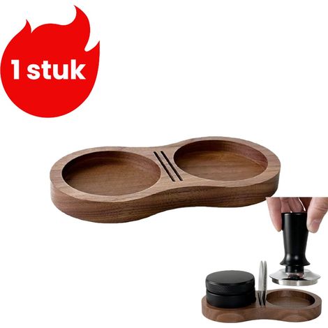 étagère de rangement pour tasseur support pour distributeur d eau en forme de huit ensemble distributeur de café accessoires pour café 5 1 sur 58 mm couleur noyer 1 pièce (1/5)
