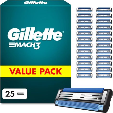Gillette Mach3 Systemklingen 25er Ersatzklingen, 25 Stück