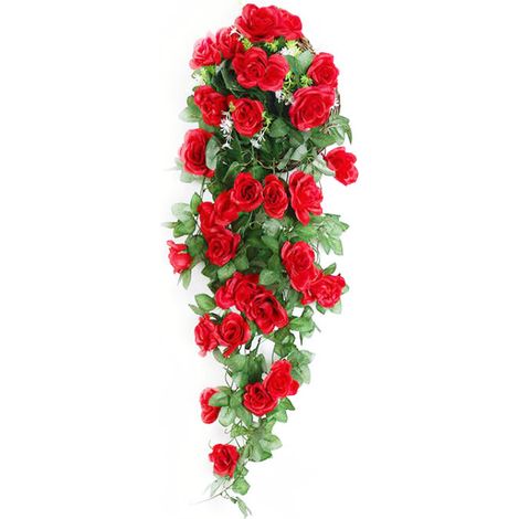 Guirlande de fleurs artificielles, fausse plante grimpante, décoration murale avec roses, guirlande de roses pour la maison, les mariages et les fêtes.-AquaForge