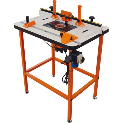CMT – Défonceuse plongeante sur établi professionnel – Pour bois dur et teck – Charge maximale 90mm – Construction lourde pour réduction des vibrations