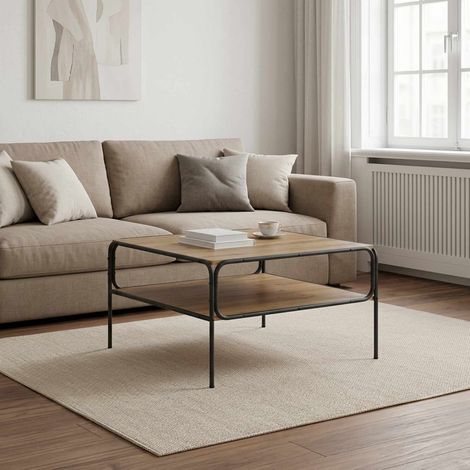 vidaXL Mesa lateral Roble artisan 100 x 50 x 46 cm (1/5)