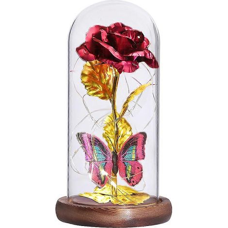 Cadeau d'anniversaire, de Noël ou de fête des mères, remerciement : Rose éternelle sous dôme bleu (1/5)