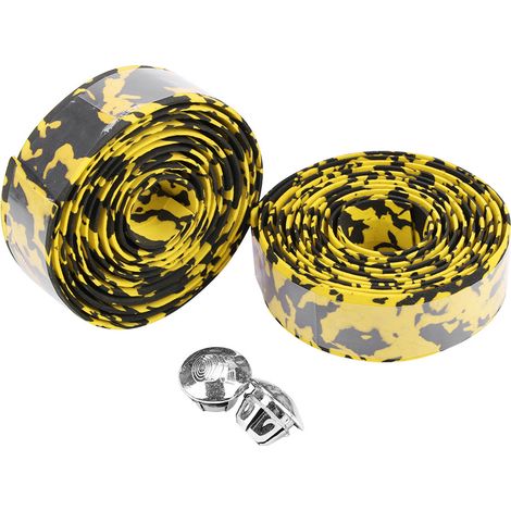 Nastro manubrio in EVA – strada – leggero – grip wrap – nero/giallo