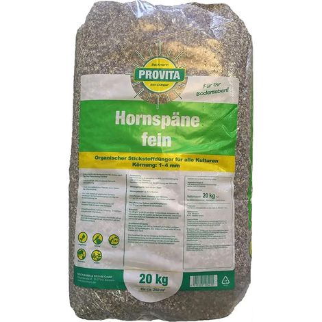 Corna trucioli fertilizzante fine 1-4 mm 20 kg, concime organico azoto biologico per orto e giardino (1/2)