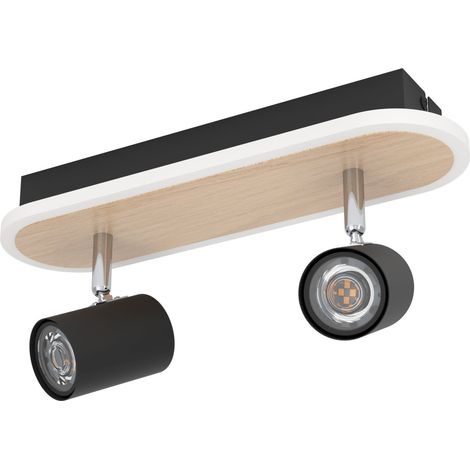 Eglo LED Deckenleuchte Rimbocchi 2x6W, 1500 lm, 3000K, ww, schwarz Deckenlampen & Kronleuchter (1/3)
