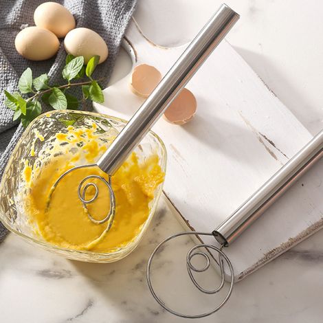 Mélangeur à farine à spirale en acier inoxydable, batteur à farine, mixeur de cuisine, fouet à pâte durable et léger, mélangeur à farine à spirale (1/5)