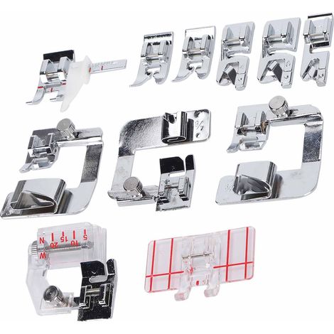 11Pcs Presser Foot Hemming Rolled Hem Parallel Stitch Sewing Machine Accessories Replacement (1/5)