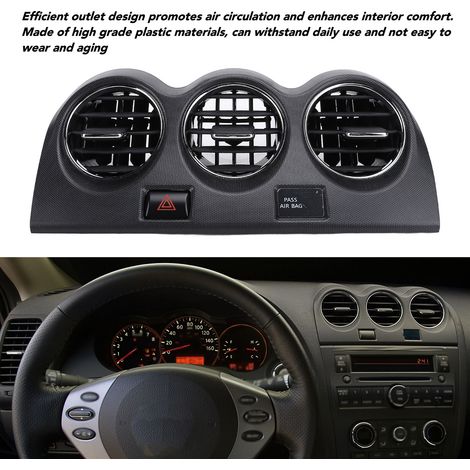 Bocchetta di ventilazione centrale del cruscotto con interruttore di emergenza per Altima L32 2007-2012 - Codice OEM E771 5111E100 (1/5)