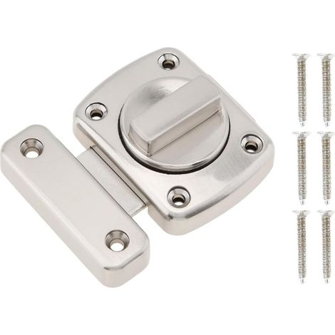 Verrou de porte de salle de bain Verrou de fenêtre de cabinet pivotant Verrou de salle de bain en alliage de zinc avec vis (64.5mm) (1/4)