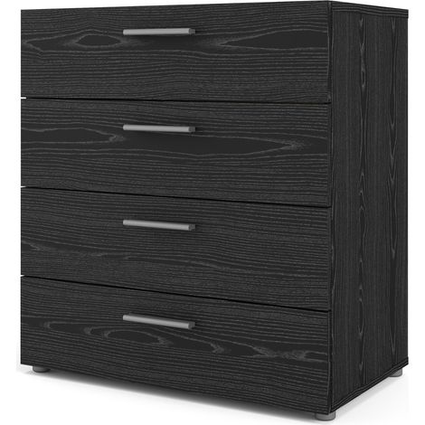 Commode - PEPE - 4 tiroirs - Noir frene - 80,2 x 40,25 x 68,1 cm (1/5)