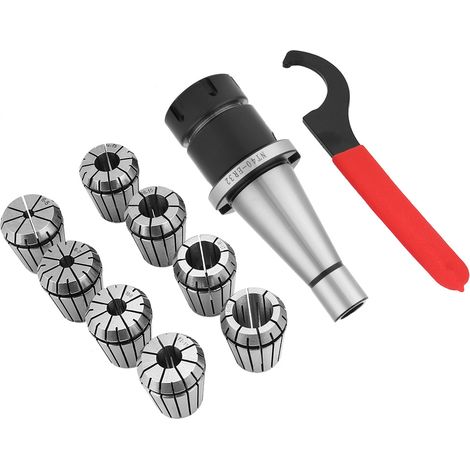Lot de 10 Mandrins de Fraisage CNC NT40-ER32 + 8 Pinces ER32, Porte-Outil de Serrage pour Travail de Précision, Usage Industriel (1/5)