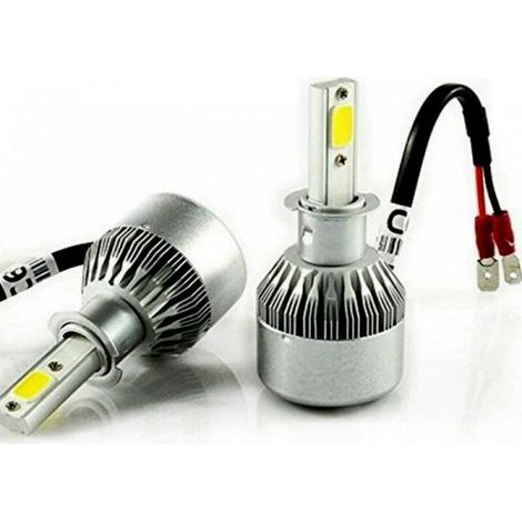 Coppia kit lampade luci LED auto Fiat Punto EVO fari H4 C6 7600LM 36w 6000k COB H3 6000K