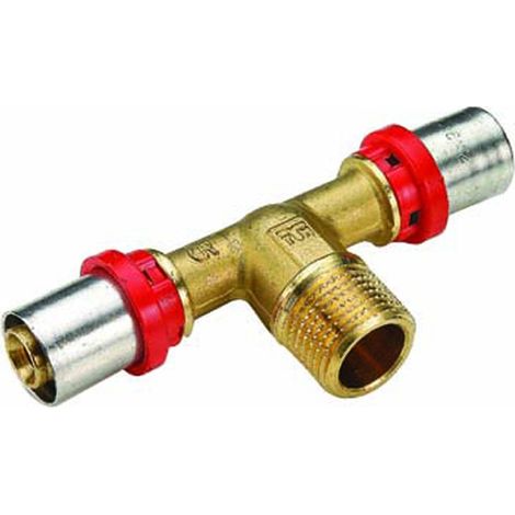 RACCORDO A T MASCHIO PER TUBO MULTISTRATO A PRESSARE MODELLO AL-COBRAPEX 1/2 ø18   TIEMME RACCORDERIE SPA