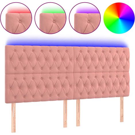 Maison Exclusive - Cabecero con luces LED terciopelo rosa 180x7x1 (1/5)