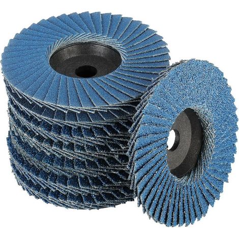 Lot de 8 disques abrasifs à lamelles,Disques abrasifs à lamelles,Ø 76 mm x 10 mm Grain 40/60/80/120, pour métal, acier et bois, Recouvert de Disques à lamelles Disques abrasifs,（bleu） H405 (1/5)