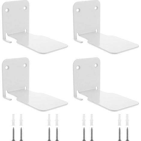 4 étagères invisibles murales flottantes avec support métallique blanc 6,6 x 6 x 10,5 cm (1/5)