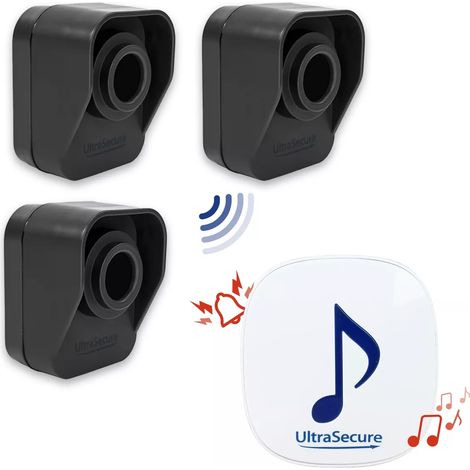 Kit alerte de passage 600m "BALCON" - 3 détecteurs mouvement autonome & carillon lumineux 35 mélodies (DA600+) (1/5)
