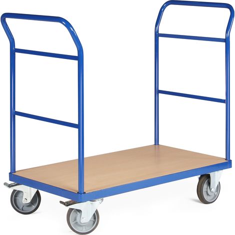 Bako Logistiksysteme Plattformwagen F500 mit 2 Schiebebügeln ohne Bordkante 850x500mm