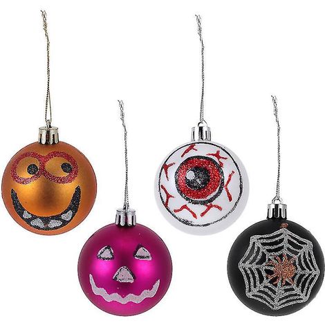 12 Halloween-Kugelornamente für Halloween-Dekorationen