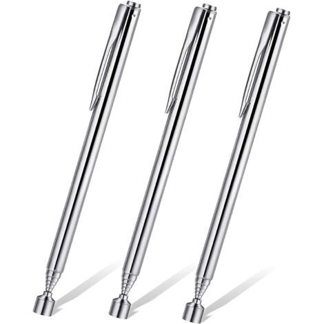 3 Stück magnetische Teleskopwerkzeuge, Tonabnehmer-Magnet, tragbare ausziehbare magnetische Teleskopstange, magnetische Tonabnehmer-Verlängerungsstange, Teleskopstange mit Taschenclip (1/5)